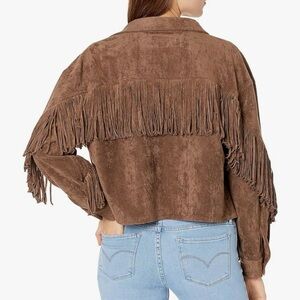 BLANKNYC Hot Cocoa Fringe Jacket